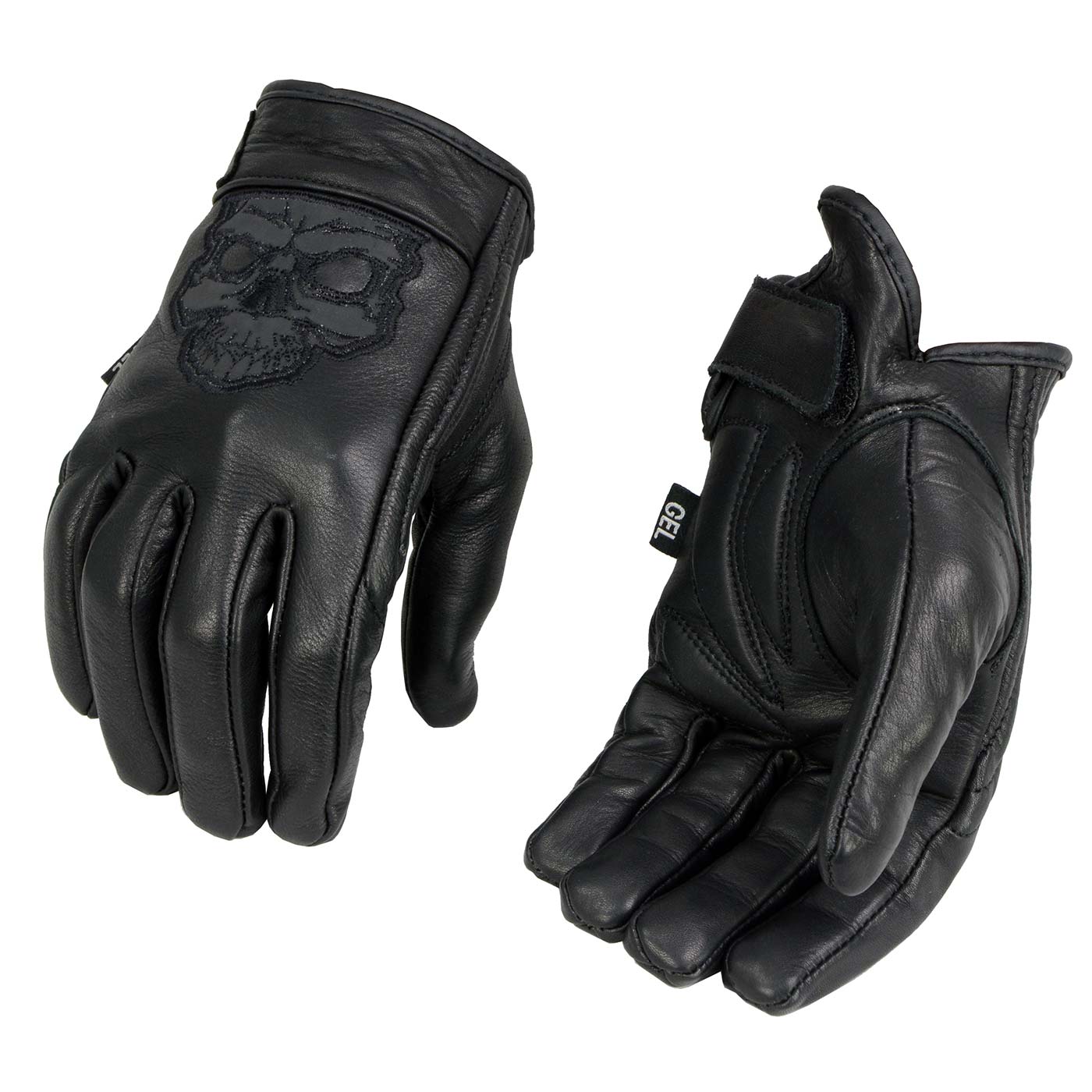 Milwaukee Reflective Skull Short Wrist Gloves with Gel Palm