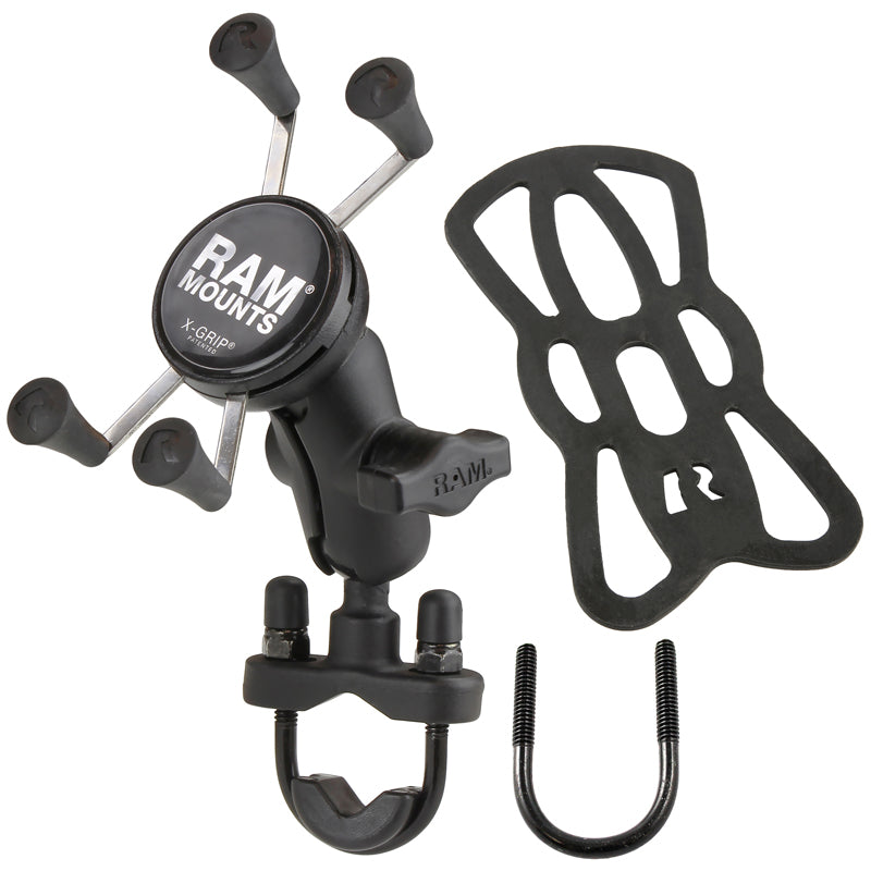 Support de téléphone RAM Mounts X-Grip avec base en étrier en U pour guidon