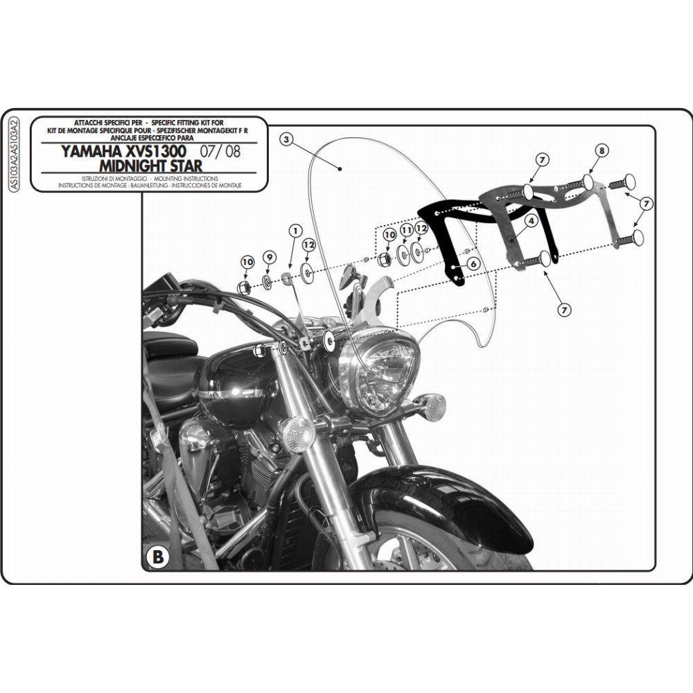 Givi American Cruiser Windshield Mounting Kit