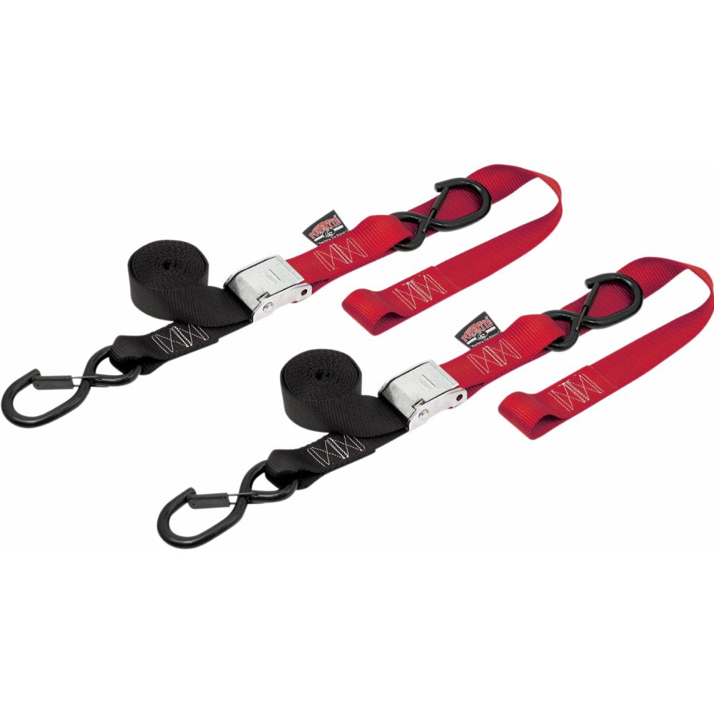 Sangles d'arrimage à boucle à came Powertye de 3,8 cm avec crochets de sécurité et sangles souples