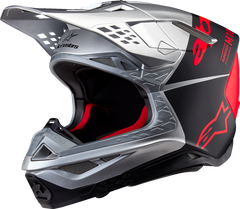 Alpinestars Supertech M10 Flood Helmet - Silver/Black/Fluo Orange Matte & Glossy / L