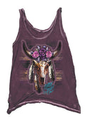 Lethal Angel Women's Western Floral Skull Tank (Closeout)