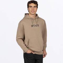 FXR Mitered Cotton Pullover Hoodie - Canvas/Dark Cedar / L