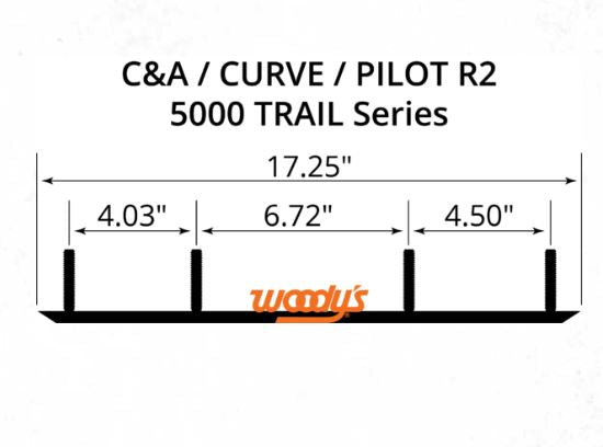 Woody's Maverick Series Flat-Top Carbide Snowmobile Runners for Aftermarket Skis