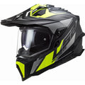 Casque double sport LS2 Explorer Carbon Focus (Titane mat/Jaune fluo)