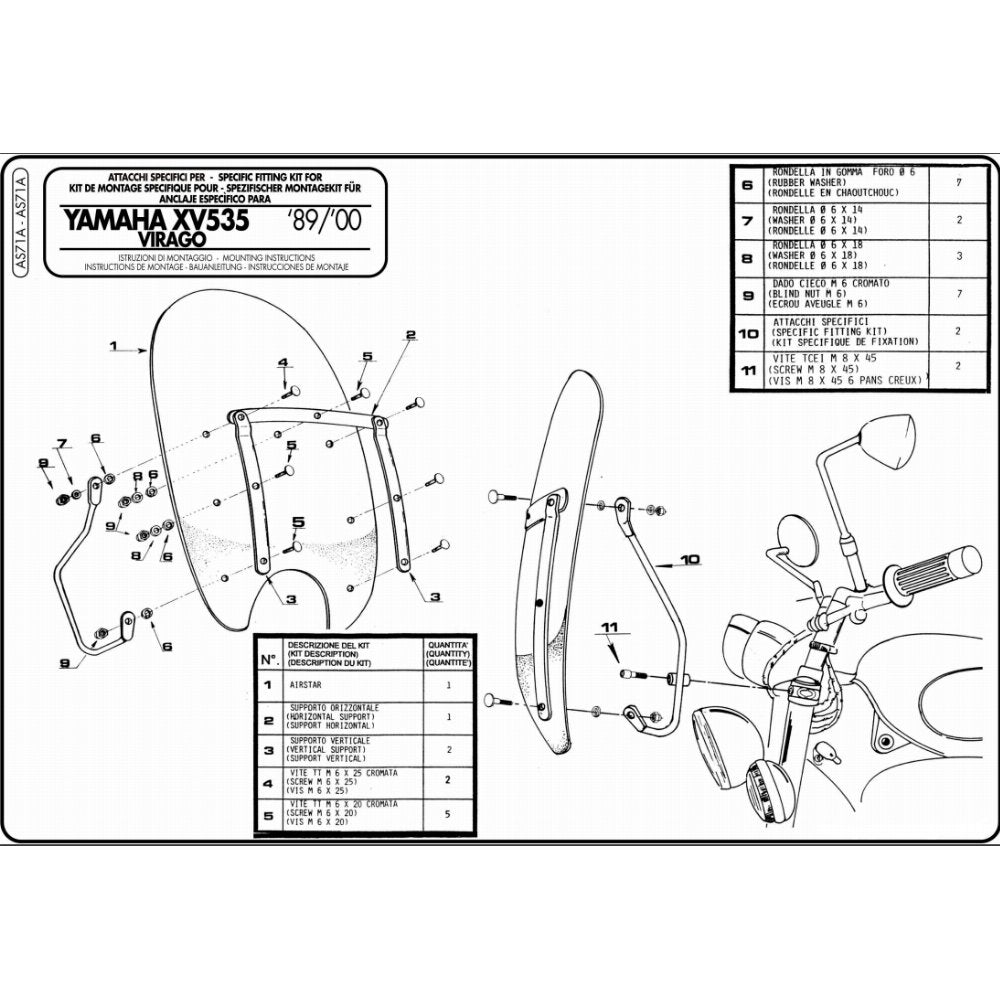 Givi American Cruiser Windshield Mounting Kit