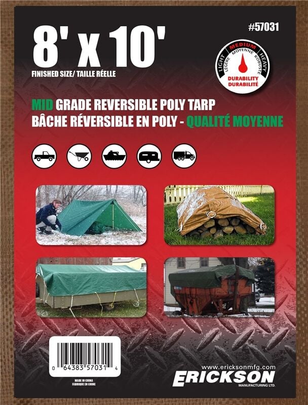 Erickson Mid Grade Reversible Poly Tarps