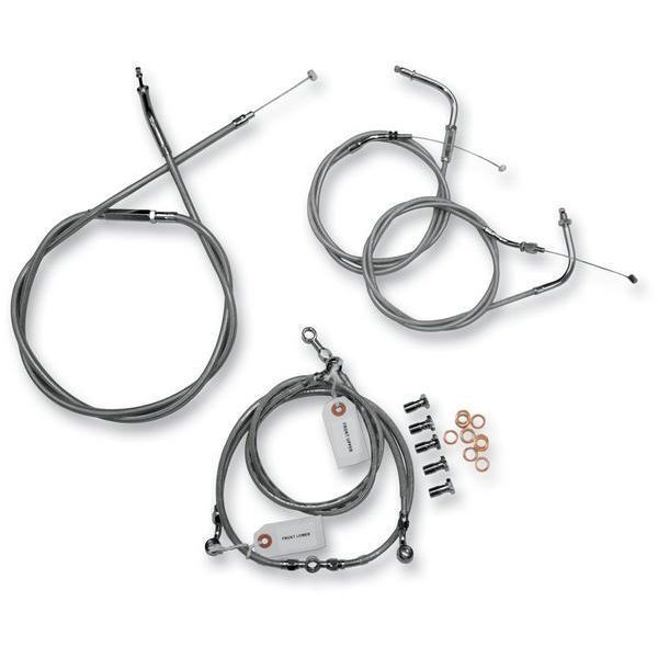 Kit de câbles et durites de guidon en vinyle noir Baron Custom Accessories
