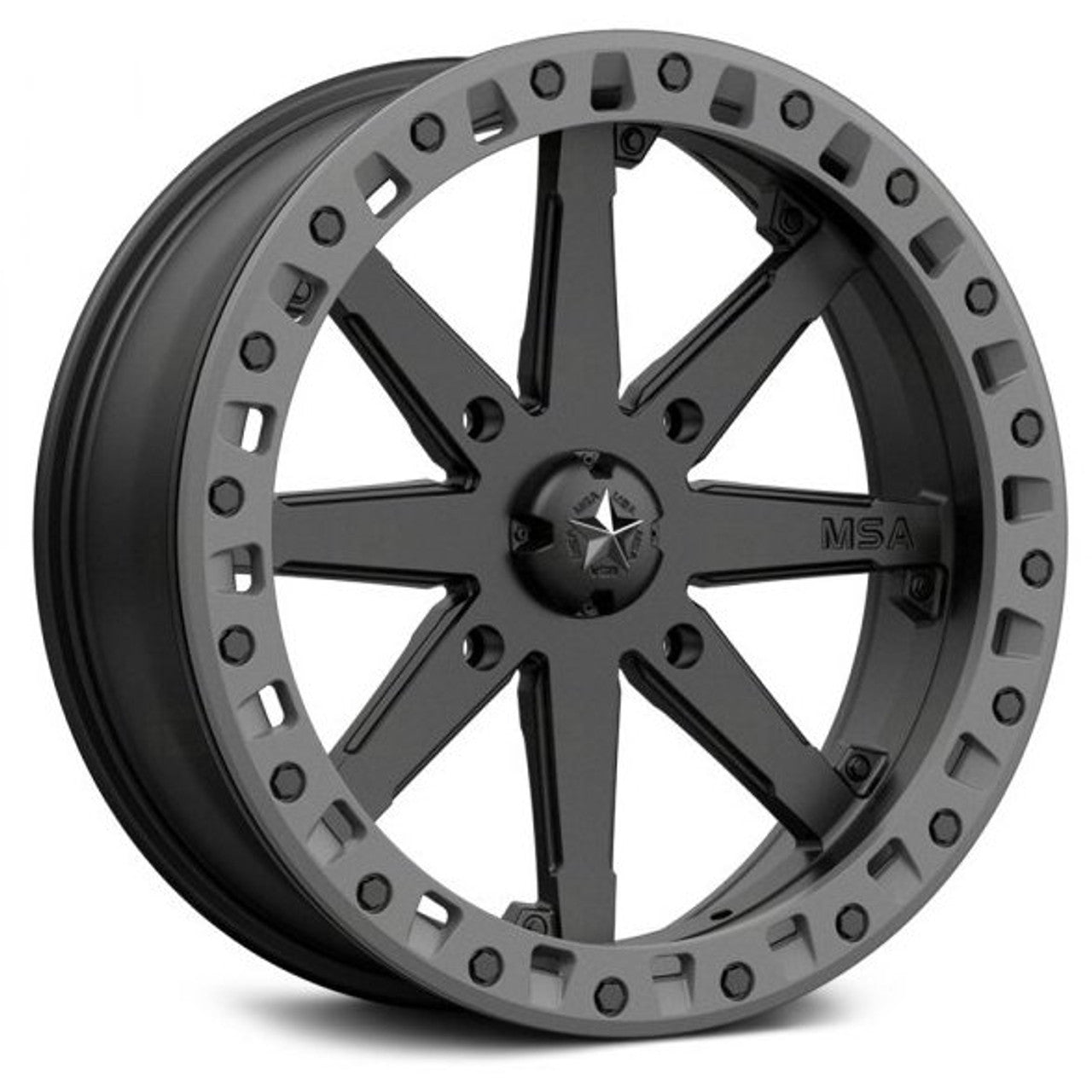MSA M31 LOK2 ATV/UTV Beadlock Wheel (Satin Black/Matte Gray)