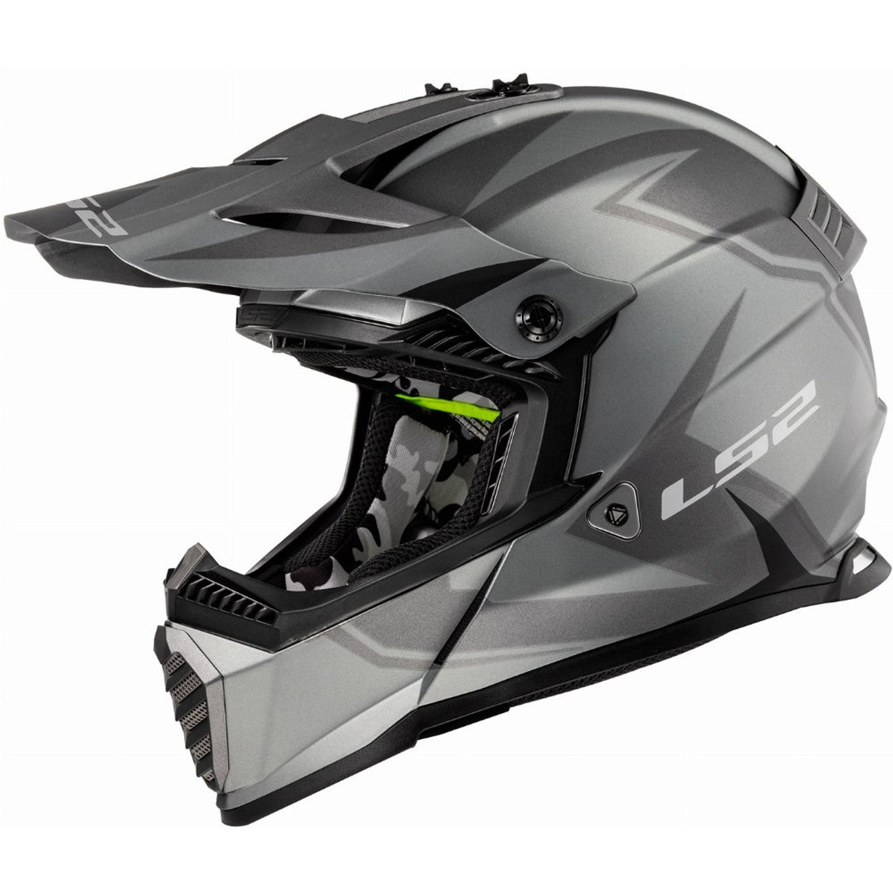 Casque de Motocross LS2 Youth Gate Mini Two Face (Titane Mat/Noir)