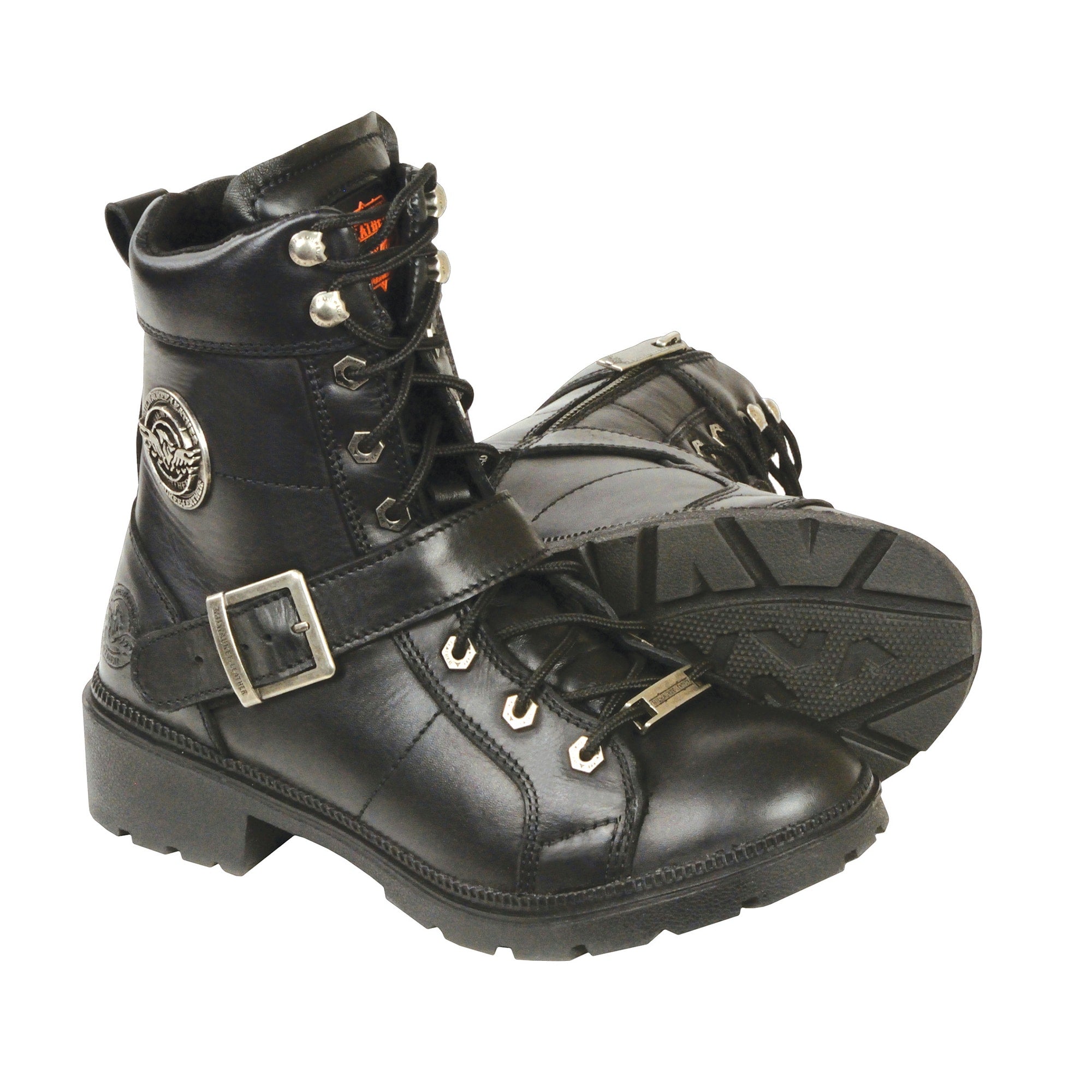 Milwaukee Women's Lace to Toe Side Buckle Plain Toe Boot (Closeout)