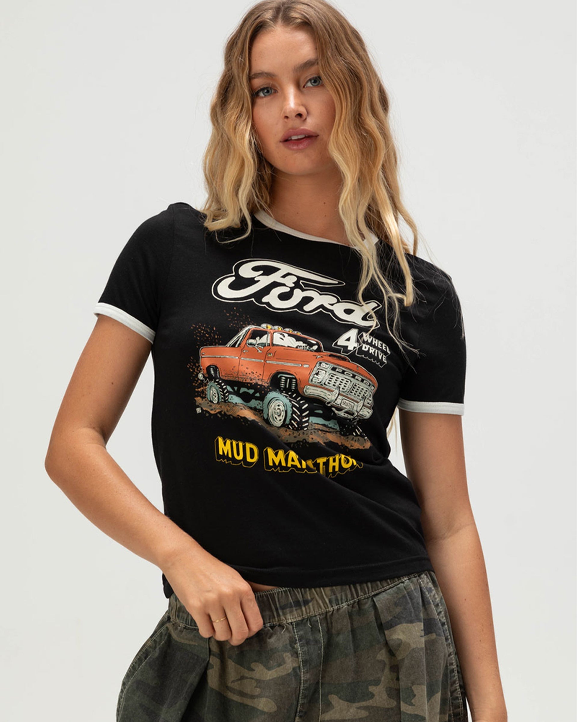 Brixton Women's Ford Mud Marathon Ringer Tee