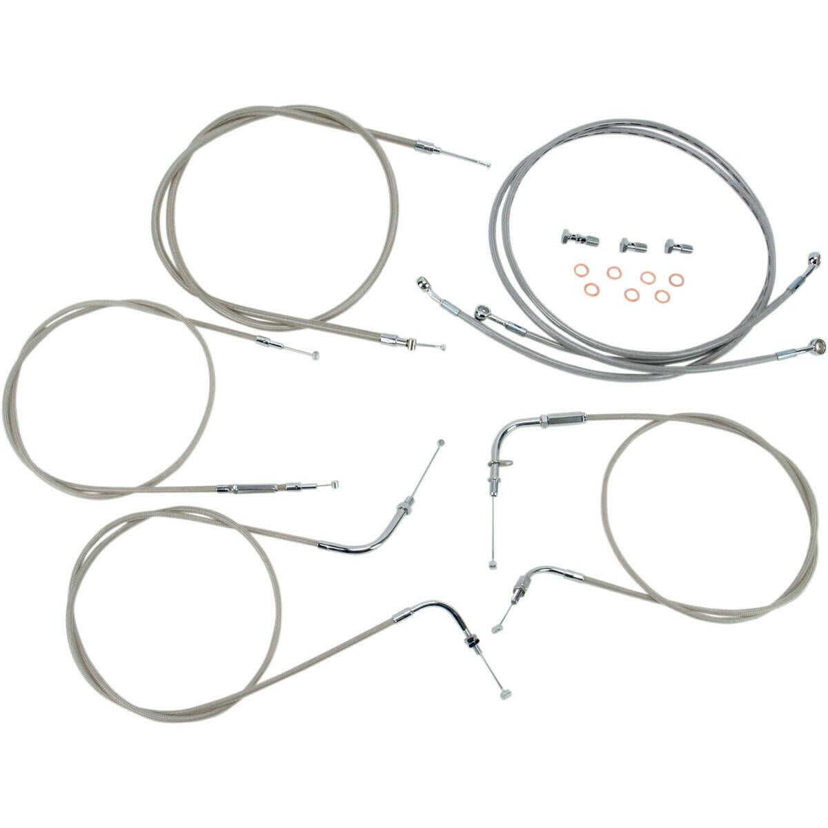 Baron Custom Accessories Stainless Handlebar Cable and Line Kit