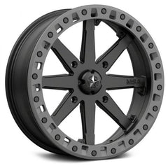 Jante Beadlock VTT/UTV MSA M31 LOK2 (Noir Satiné/Gris Mat) - Noir satiné/Gris mat / 4/137 / 14"x7" 3.5+3.5