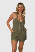 TEAMLTD Women's Button Up Romper