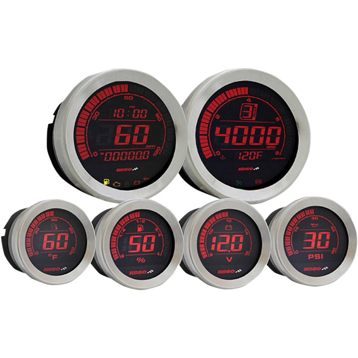 Koso HD-02 6-Piece Gauge Set