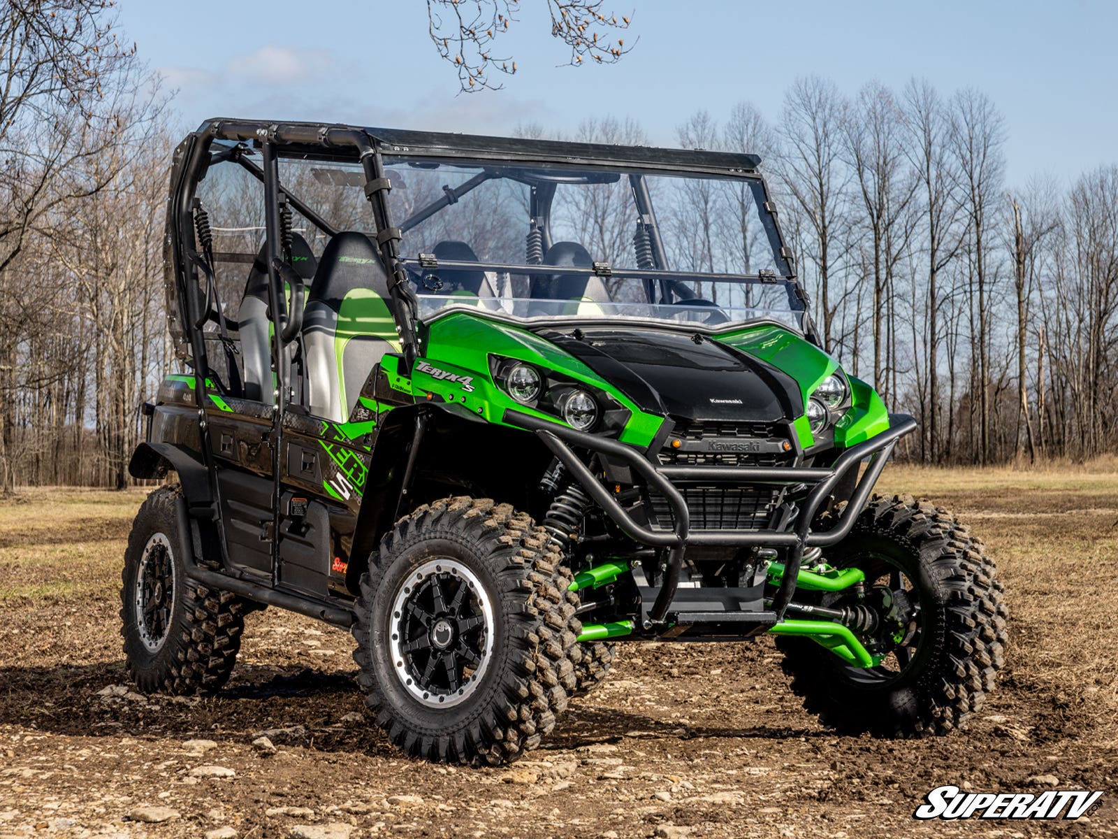 SuperATV Scratch Resistant Polycarbonate Flip-Down Front Windshield