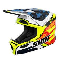 Shot Race Gear Youth Furious Flash MX Helmet - Blue/Yellow / S