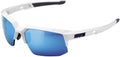 Lunettes de soleil 100% Speedcoupe, Blanc mat/Miroir Hiper Bleu
