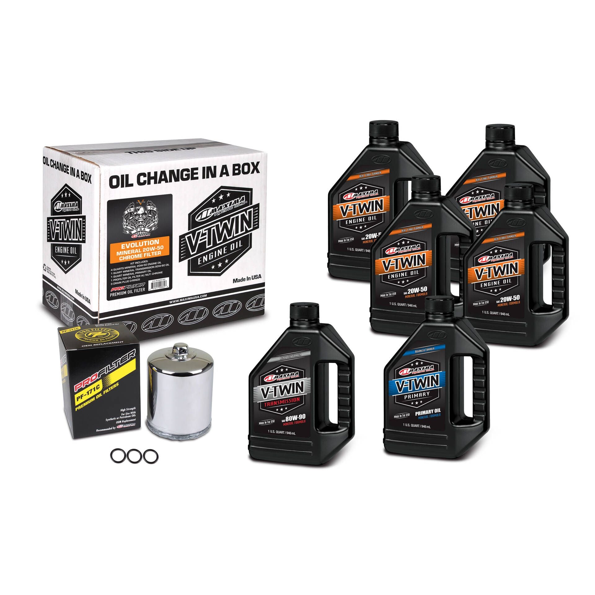Maxima V-Twin Mineral Oil Change Kit with Filter