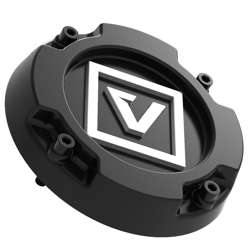 Bouchon de jante court Valor Offroad avec logo V blanc 15 mm