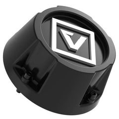 Cache-moyeu haut Valor Offroad avec logo V blanc 35mm - Noir brillant